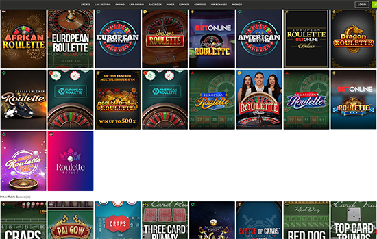 sportsbetting roulette section