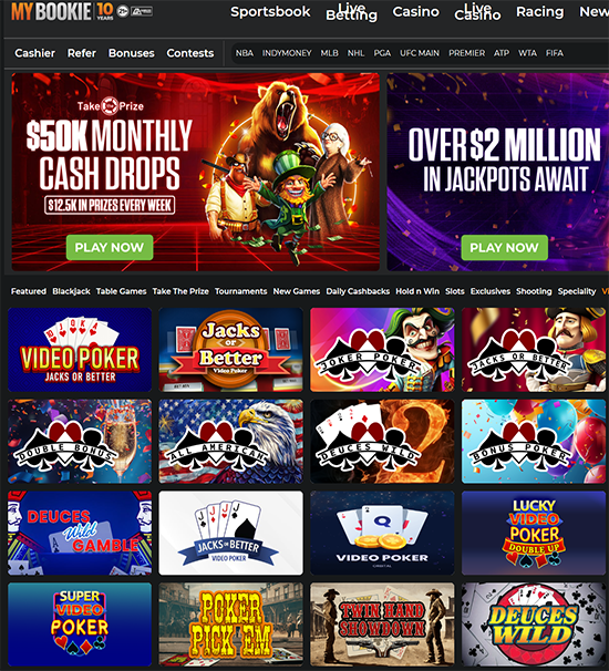 mybookie video poker games