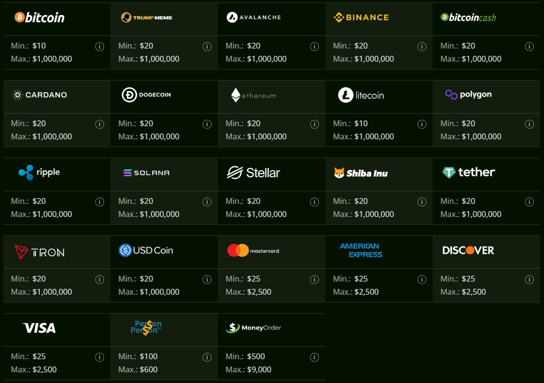 wild casino deposit options
