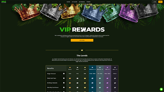 wild casino vip rewards